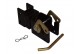 503 - Bolts directly inside of standard, 3 inch wide, height adjustement channel. 2 7/8" wide.
